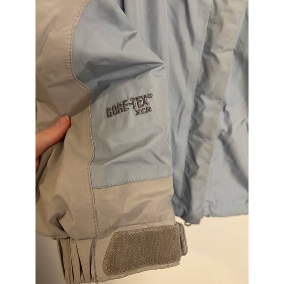 The North Face Jacket Womens Medium Blue Grey HyVent Waterproof Hooded Full Zip - Picture 7 of 11